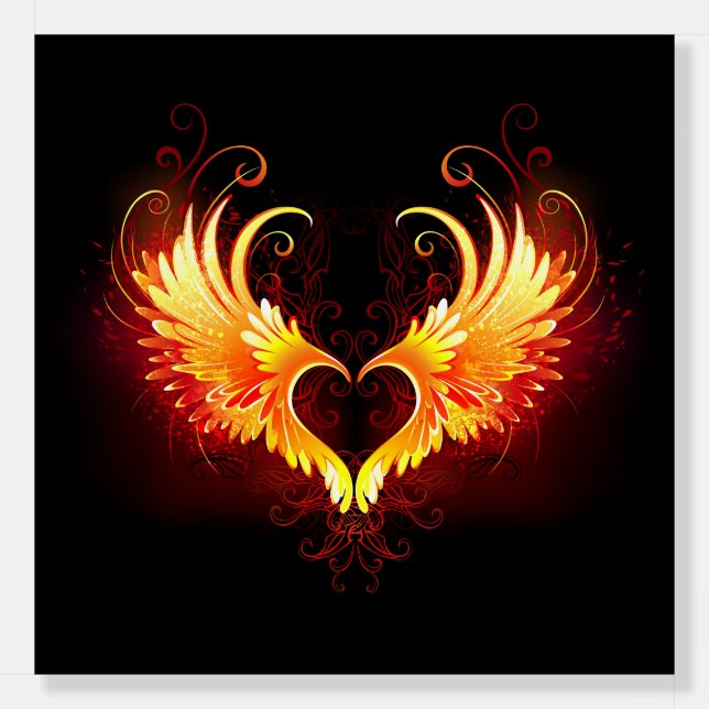 Angel Fire Heart with Wings Foam Board (Front)