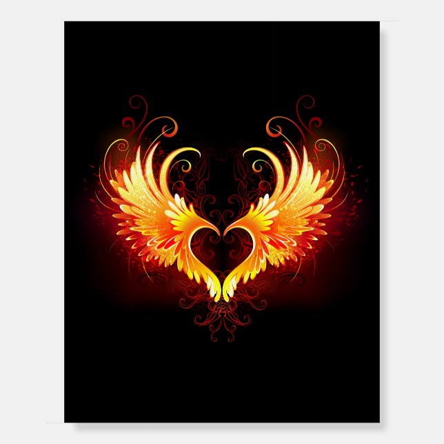 Angel Fire Heart with Wings Foam Board (Front)