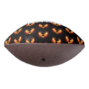 Angel Fire Heart with Wings Football