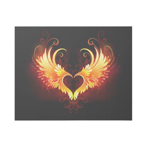 Angel Fire Heart with Wings Gallery Wrap