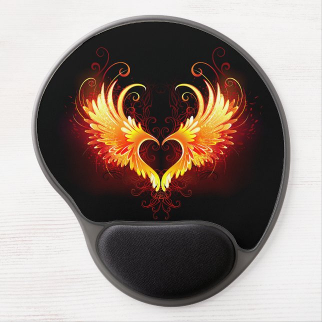 Angel Fire Heart with Wings Gel Mouse Pad (Front)