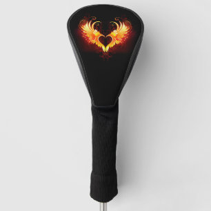 Angel Fire Heart with Wings Golf Head Cover