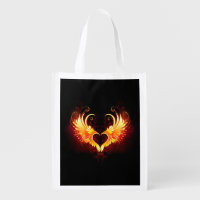 Angel Fire Heart with Wings