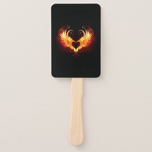 Angel Fire Heart with Wings Hand Fan