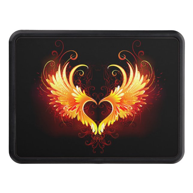 Angel Fire Heart with Wings Hitch Cover (Front)