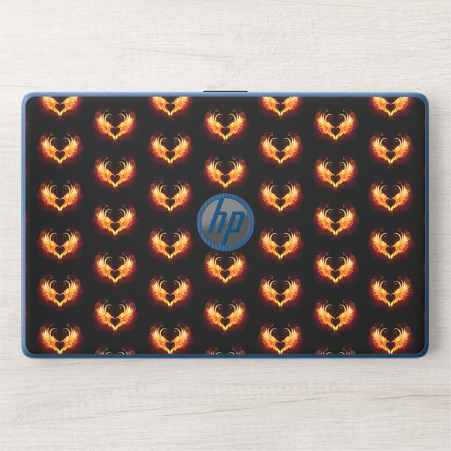 Angel Fire Heart with Wings HP Laptop Skin (Front)