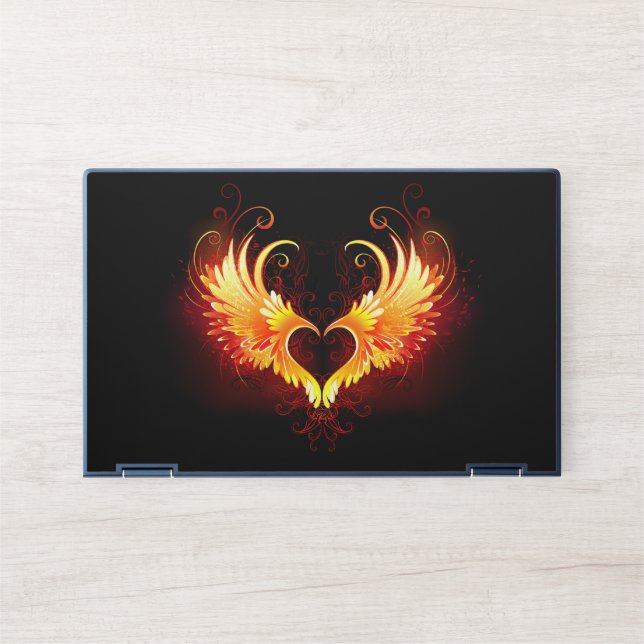 Angel Fire Heart with Wings HP Laptop Skin (Front)