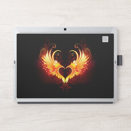Angel Fire Heart with Wings HP Laptop Skin
