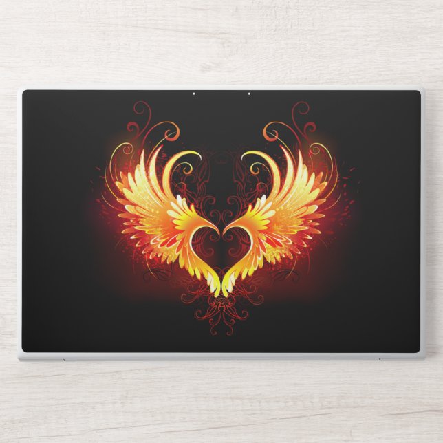 Angel Fire Heart with Wings HP Laptop Skin (Front)