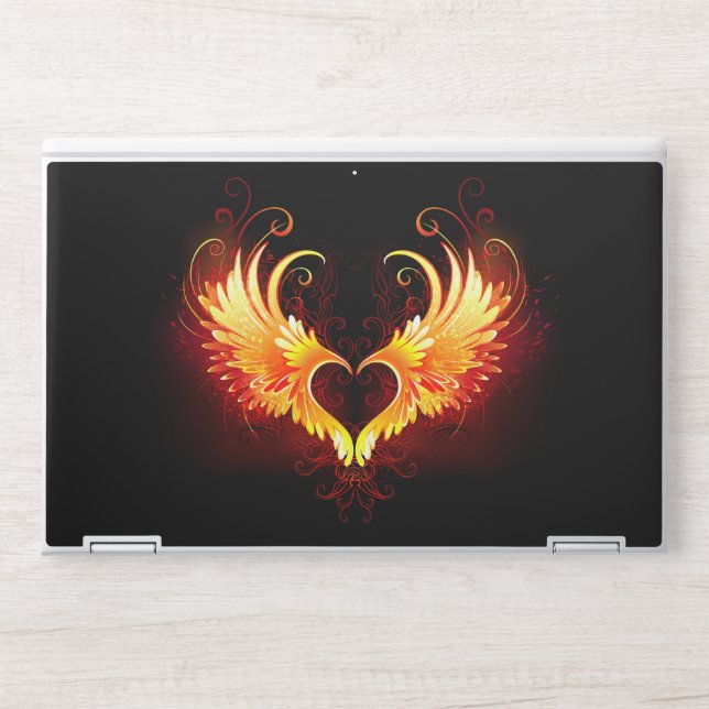 Angel Fire Heart with Wings HP Laptop Skin (Front)