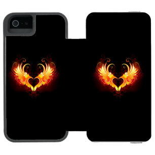 Angel Fire Heart with Wings iPhone SE/5/5s Wallet Case