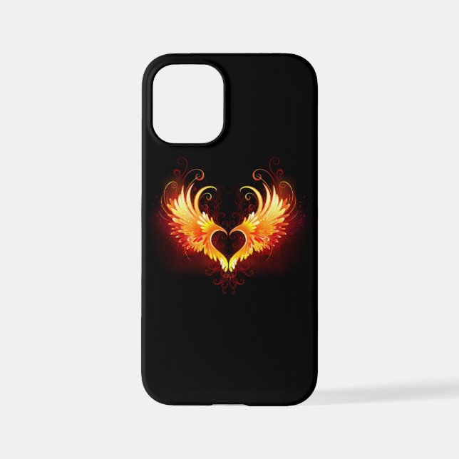 Angel Fire Heart with Wings iPhone Case (Back)
