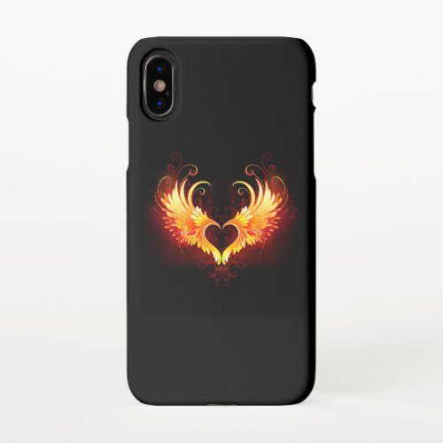 Angel Fire Heart with Wings iPhone XS Case