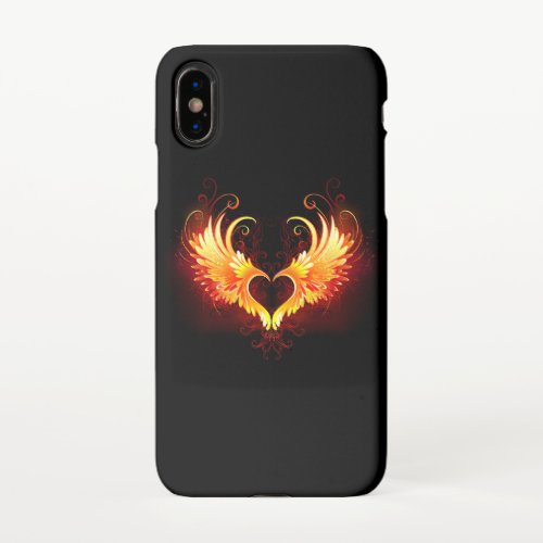 Angel Fire Heart with Wings iPhone X Case