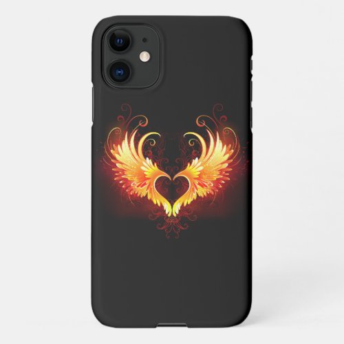 Angel Fire Heart with Wings iPhone 11 Case