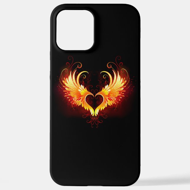 Angel Fire Heart with Wings iPhone Case (Back)