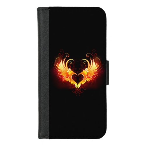 Angel Fire Heart with Wings iPhone 87 Wallet Case