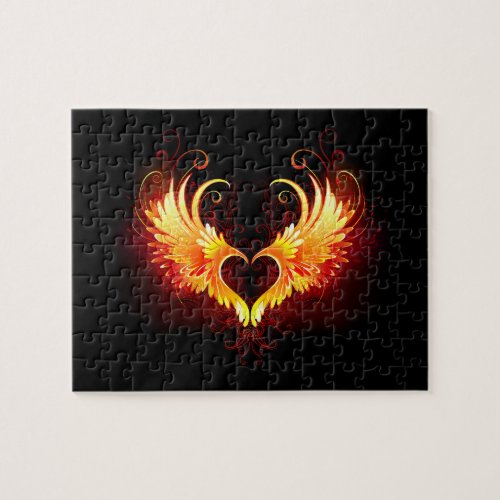Angel Fire Heart with Wings Jigsaw Puzzle