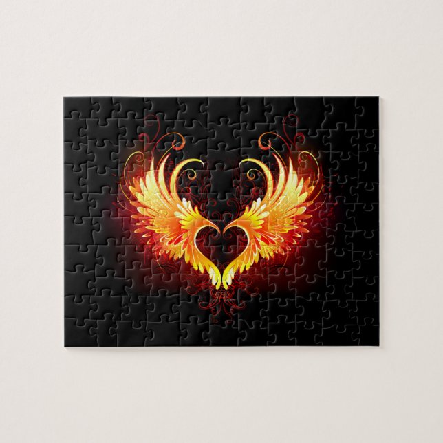 Angel Fire Heart with Wings Jigsaw Puzzle (Horizontal)