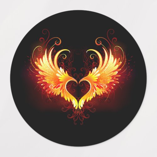 Angel Fire Heart with Wings Kids Labels