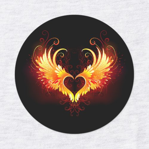 Angel Fire Heart with Wings Kids Labels