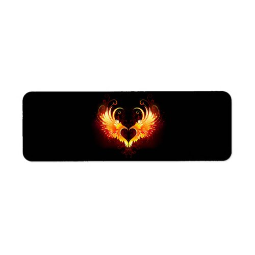 Angel Fire Heart with Wings Label
