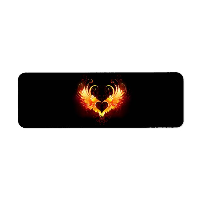 Angel Fire Heart with Wings Label (Front)