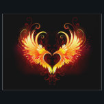 Angel Fire Heart with Wings Letterhead<br><div class="desc">Angel fire heart with flaming wings on black background.</div>