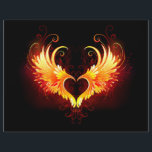 Angel Fire Heart with Wings Letterhead<br><div class="desc">Angel fire heart with flaming wings on black background.</div>