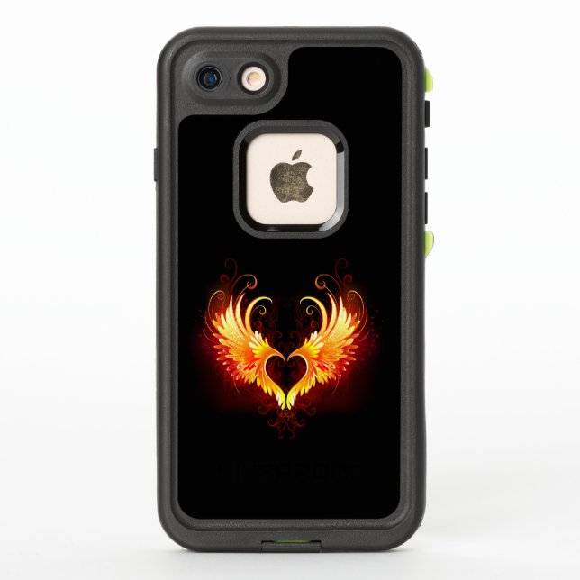 Angel Fire Heart with Wings LifeProof iPhone Case (Back)