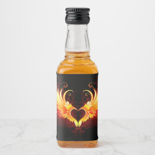 Angel Fire Heart with Wings Liquor Bottle Label