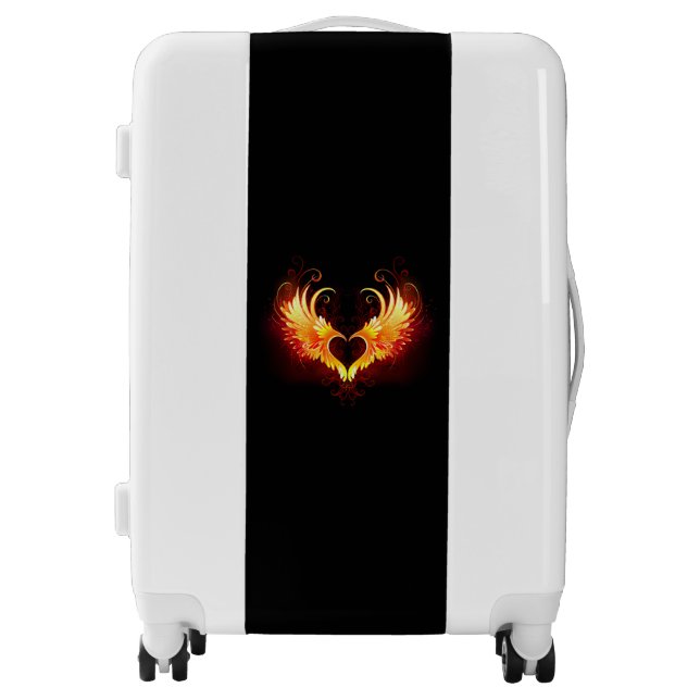 Angel Fire Heart with Wings Luggage (Front)