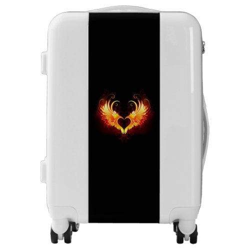 Angel Fire Heart with Wings Luggage