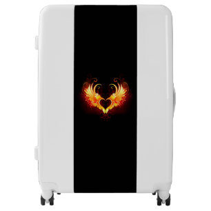 Angel Fire Heart with Wings Luggage