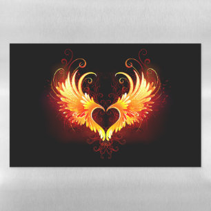 Angel Fire Heart with Wings Magnetic Dry Erase Sheet