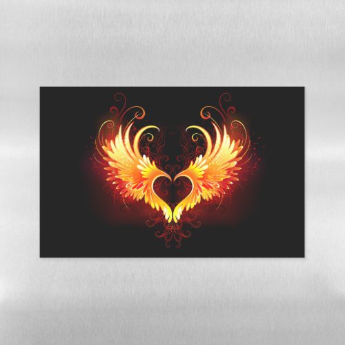 Angel Fire Heart with Wings Magnetic Dry Erase Sheet