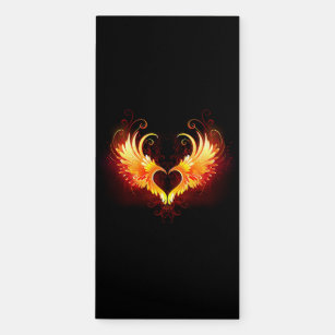 Angel Fire Heart with Wings Magnetic Notepad