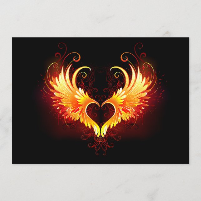 Angel Fire Heart with Wings Menu (Front)