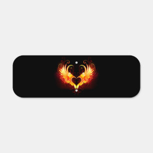 Angel Fire Heart with Wings Metal Sign