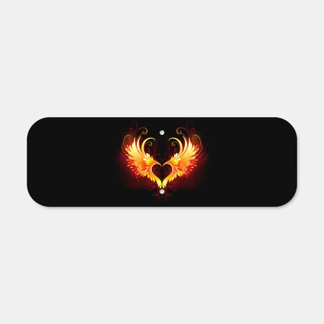 Angel Fire Heart with Wings Metal Sign (Front)