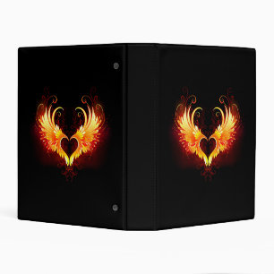 Angel Fire Heart with Wings Mini Binder