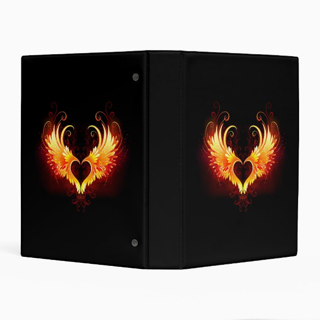 Angel Fire Heart with Wings Mini Binder (Background)