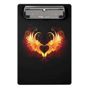 Angel Fire Heart with Wings Mini Clipboard