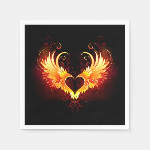 Angel Fire Heart with Wings Napkins