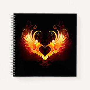 Angel Fire Heart with Wings Notebook