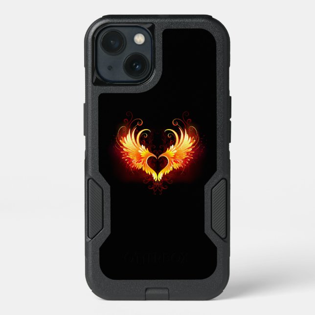 Angel Fire Heart with Wings Otterbox iPhone Case (Back)