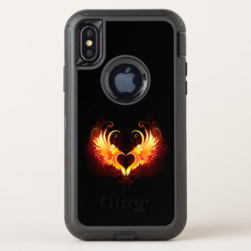 Angel Fire Heart with Wings OtterBox Defender iPhone X Case