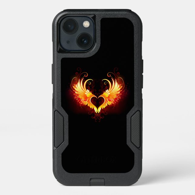 Angel Fire Heart with Wings Otterbox iPhone Case (Back)