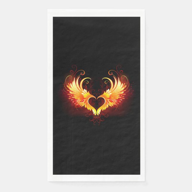 Angel Fire Heart with Wings Paper Guest Towels (Front)