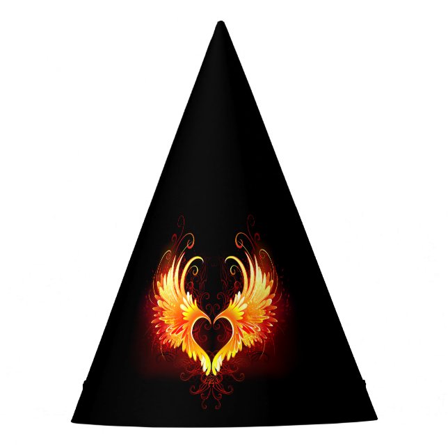 Angel Fire Heart with Wings Party Hat (Front)
